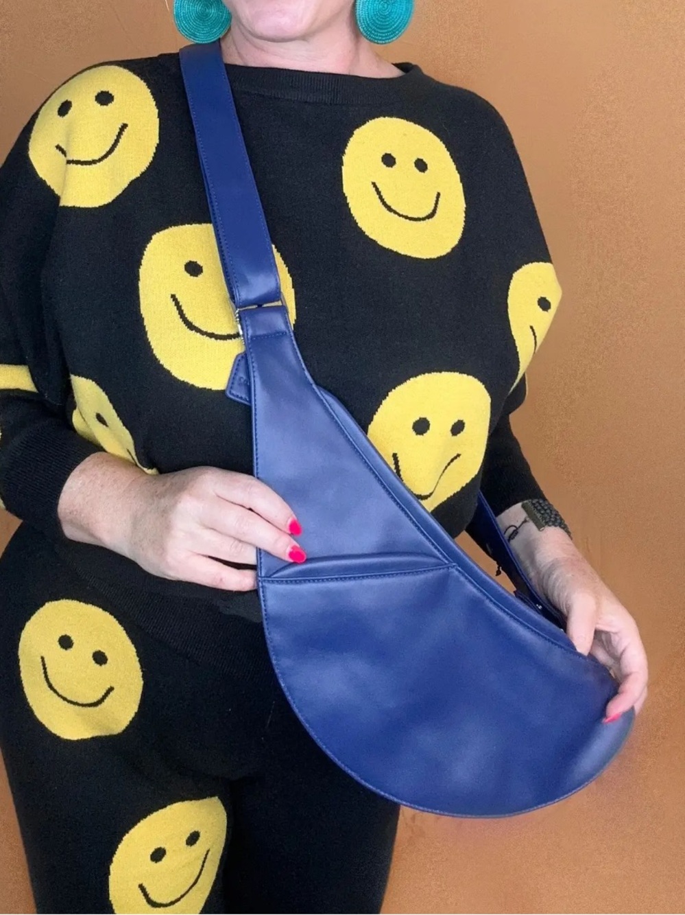 Sash Phoenix Rising 2025 Half Bag Dark Blue Faux Leather Sling Crossbody